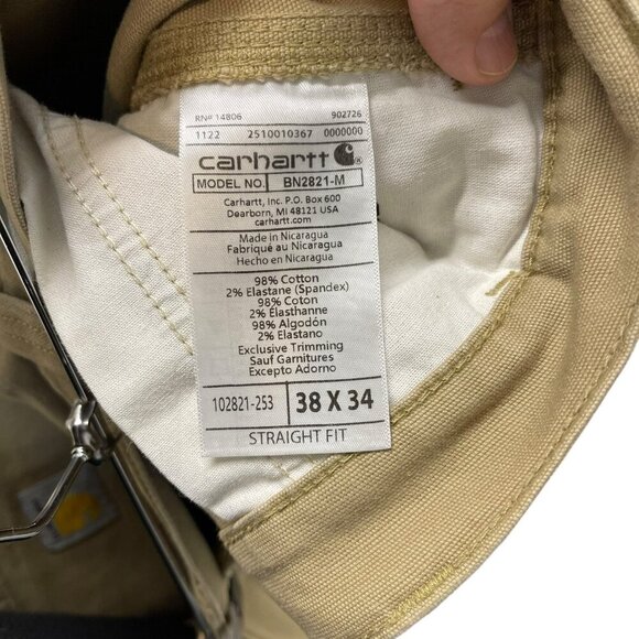 CARHARTT RUGGED FLEX STRAIGHT FIT CANVAS 5-POCKET TAPERED WORK PANT 38x34 - Picture 3 of 7